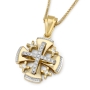 Anbinder Jewelry 14K Gold Jerusalem Cross Pendant with Diamonds - Color Option - 3