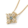 Anbinder Jewelry Women's 14K Gold Magnetic Jerusalem Cross Pendant with Diamonds - 1