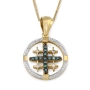 Anbinder Jewelry 14K Gold Spinning Jerusalem Cross Pendant with Diamonds - 1