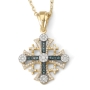 Anbinder 14K Gold Diamond Studded Jerusalem Cross Pendant - 2