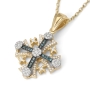 Anbinder 14K Gold Diamond Studded Jerusalem Cross Pendant - 3