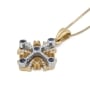 14K Yellow Gold Jerusalem Cross Necklace Pendant with Diamonds - 3