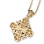 Anbinder Deluxe Geometric 14K Yellow Gold and Diamond Pavé Jerusalem Cross Pendant - 3