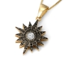 Anbinder Jewelry 14K Yellow Gold Star of Bethlehem Pendant with Black and White Diamonds  - 1