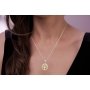 14K Yellow Gold Round Tree of Life Pendant Necklace with Cubic Zirconia - 4