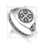Marina Jewelry Sterling Silver Deluxe Jerusalem Cross Signet Ring  - 5