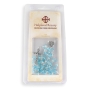 Holyland Rosary Light Blue Faceted Teardrop Beaded Rosary with Crucifix and Jerusalem Cross - 1