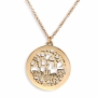 24K Gold-Plated Hebrew “Jerusalem of Gold” Cutout Disk Necklace (Choice of Sizes) - 3