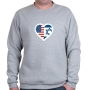 Israel - USA Heart Sweatshirt - Variety of Colors - 3