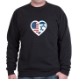 Israel - USA Heart Sweatshirt - Variety of Colors - 4