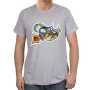 Colorful Mosaic Hebrew ‘Jerusalem’ Cotton T-Shirt (Choice of Colors) - 2