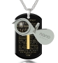 KJV Lord's Prayer and Cross Men's Necklace with 24K Gold Micro-Inscribed Onyx Stone - 6