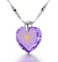 KJV Lord's Prayer and Cross Women's Heart Necklace with 24K Gold Micro-Inscribed Cubic Zirconia - 6