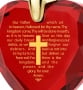 KJV Lord's Prayer and Cross Women's Heart Necklace with 24K Gold Micro-Inscribed Cubic Zirconia - 11