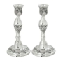 Nickel Plated Candlesticks - Grapes - 1