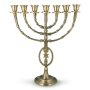 Large Metal 7-Branched Menorah With Grafted-In Design - 1