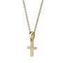 Yaniv Fine Jewelry 18K Gold Latin Cross Pendant With Radiant White Diamond (Variety of Colors) - 4