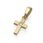 Yaniv Fine Jewelry 18K Gold Latin Cross Pendant With Radiant White Diamond (Variety of Colors) - 1