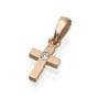 Yaniv Fine Jewelry 18K Gold Latin Cross Pendant With Radiant White Diamond (Variety of Colors) - 3