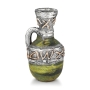 Handcrafted Long-Necked Ceramic Pitcher With Sterling Silver-Plated Jerusalem Motif - 3