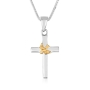 Marina Jewelry 925 Sterling Silver Latin Cross With Gold-Plated Holy Spirit Necklace - 1