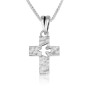 Marina Jewelry 925 Sterling Silver Textured Cross Pendant With Dove Cut-out - 1