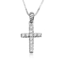 Marina Jewelry 925 Sterling Silver Zircon-Accented Cross Pendant - 1