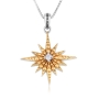 Marina Jewelry Gold-Plated 925 Sterling Silver Star of Bethlehem Pendant With Zircon Stones - 1