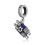 Marina Jewelry Sterling Silver and Blue Enamel Torah Hanging Charm with Star of David - 1