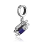 Marina Jewelry Sterling Silver and Blue Enamel Torah Hanging Charm with Star of David - 2