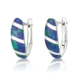 Marina Jewelry Sterling Silver and Eilat Stone Earrings With Striped Design - 1