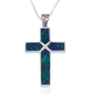 Marina Jewelry Sterling Silver Cross Necklace with Eilat Stone - 1