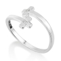 Marina Jewelry Sterling Silver Cross Ring With Zircon Stones - 1