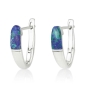 Marina Jewelry Sterling Silver English Lock Earrings With Eilat Stone - 1