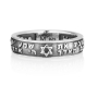 Marina Jewelry Sterling Silver "Hear O Israel" Ring with Star of David (Hebrew/English) - 3