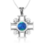 Marina Jewelry Sterling Silver Jerusalem Cross Necklace Set With Eilat Stone - 1
