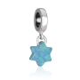 Marina Jewelry Sterling Silver Pendant Charm with Blue Opal Star of David - 2