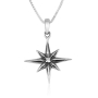 Marina Jewelry Sterling Silver Star of Bethlehem Necklace with Zircon Stone - 1