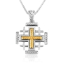 Marina Jewelry Sterling Silver Two-Toned Jerusalem Cross Necklace - 1