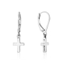 Marina Jewelry Sterling Silver Cross Hanging Loop Earrings - 3