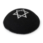 Knitted Kippah (Head Covering) with Embroidered Star of David - Choice of Color - 4
