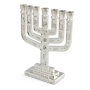 Metal Seven-Branch Menorah with Tribes of Israel - 5
