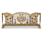Orit Grader Hand Painted Brass Temple Menorah (Choice of Colors) - 1