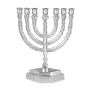Large Seven-Branched Menorah With Ornate Design (Choice of Colors)  - 5