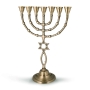 Metal 7-Branched Menorah With Messianic Grafted-In Design - 2