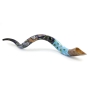 Hand Painted Kudu Shofar Horn with Dove of Peace  - 2
