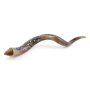 Hand Painted Kudu Shofar Horn with Peacock and Pomegranate Design - 3