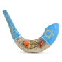 Hand Painted Messianic Menorah, Star, Fish, and Jerusalem Ram’s Horn Shofar   - 2
