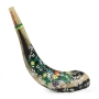 Hand Painted Ram’s Horn Shofar with Fruits and Flowers - 1