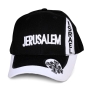 Black Jerusalem Cross Sports Cap with Jerusalem and Israel - 1